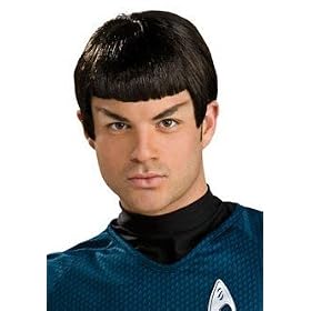 Adult Mens Star Trek Black Spock Halloween Costume Wig Adult Standard