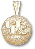Kentucky Wildcats Solid 10K Gold ''UK'' 5/8 inch Basketball Pendant