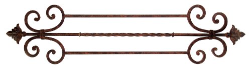 45.5h Long Iron Wall Pediment Décor