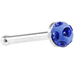 2.5mm Dome Blue Ferido Crystal Nose Bone
