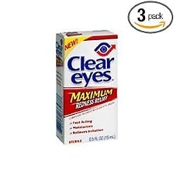 Clear Eyes Maximum Redness Relief, 1-Ounce Packages (Pack of 3)