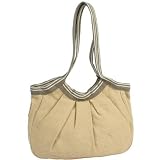 Cotton Shoulder Bag - Mustard/Dark Brown.