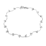 Nickel Free 925 Sterling Silver Stylish Leaf Vine Anklet Jewelry for Women 9.5
