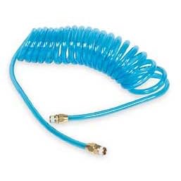 Speedaire 1VEJ9 Coiled Air Hose, 1/4 In ID x 15 Ft, Poly