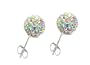 Clous D'oreilles-unisex- Avec plus des 70 Swarovski cristals en aurora -Argent 925/1000-poste en Argent et papillion- 8mm taille