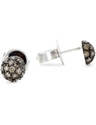 Sethi Couture "Beads Of Paradise" Champagne Diamond Pave Ball Earrings