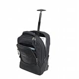 LIGHTPAK Laptop Trolley Rucksack Nylon Teleskoptrolley verstaubare Tragegurte Schmutzcover fuer Rollen gepolstertes Laptopfach