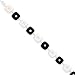 Sterling Silver Black Agate & White Jade Bracelet - 8 Inch