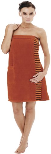 Wellness Saunatuch Santo Sarong- Saunakilt Egeria für die Dame, Farbe: rost, Material: 390g/m², 100 % Baumwolle