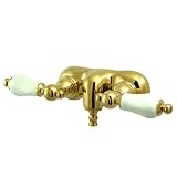 Kingston Brass CC45T8 Wall Mount Vintage Leg Tub Filler, Satin Nickel