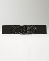 Patent Studded Stretch Belt