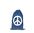 Kikkerland Peace Sign Laundry Bag, Blue