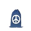 Kikkerland Peace Sign Laundry Bag, Blue