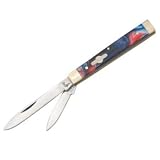 German Bull Knives 103STAR Doctor's Pocket Knife with Star Spangle Banner Celluloid Handles