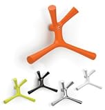 IMAGE OF Star Burst Artistic Four Arm Sculpture Coat Hook In Green Chartreuse Coated Aluminum