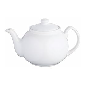 Kitchen Craft Coloured Pottery Teapot 6 Cup 1.1l - White