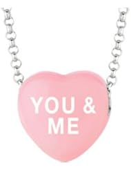 Sweethearts Enamel "You & Me" Heart on 16" Necklace Pendant with Gift Box