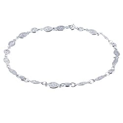 Sterling Silver Scroll and Anchor Link Anklet