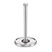 Polder Single Tear Paper Towel Holder, Brushed Stainless Steel with Red