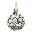 Soccer Ball Futbol Pendant in Solid Sterling Silver 925