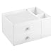 iDesign Office Supplies Desk Organizer, for Staplers, Pens, Markers, Highlighters, Tape - 2 Drawers, White