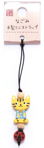 Imagen 2 de colgante de móvil de madera con forma de gatito amarillo