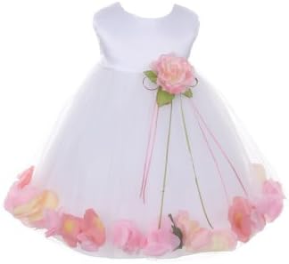 23 Colors Satin Bodice Flower Baby Girl Pageant Petal Dress: Infant S-XL