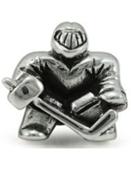 Authentic Ohm Ice Hockey Goalie Bead Charm 925 Sterling Silver fits European Charm Bracelet