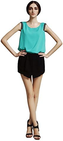 VogueCX Womens Polyester Waistline Shorts with Zipper and Pocket