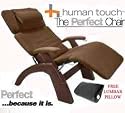 The Human Touch Power Electric Perfect Chair Recliner - PC95 / PC-095 Dark Walnut Recline Wood Base Cashew Brown MicroSuede Pads - Interactive Health Zero Anti Gravity Chair