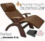 The Human Touch Power Electric Perfect Chair Recliner - PC95 / PC-095 Dark Walnut Recline Wood Base Cashew Brown MicroSuede Pads - Interactive Health Zero Anti Gravity Chair