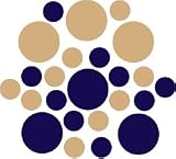 Set of 90 Dark Blue Navy / Light Brown Circles Polka Dots Vinyl Wall Graphic Decals Stickers Set of 90 - Dark Blue Navy / Light Brown Circles Polka Dots Vinyl Wall Graphic Decals Stickers