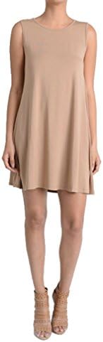 Beautiful and Trendy Aryeh Solid Color Dress (Medium, Mocca)