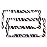 Buy Zebra License Plate Frames (Set of Two) Made of Plastic by Lpsusa