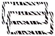 Zebra License Plate Frames (Set of Two) Made of Plastic