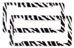 Zebra License Plate Frames (Set of Two) Made of Plastic