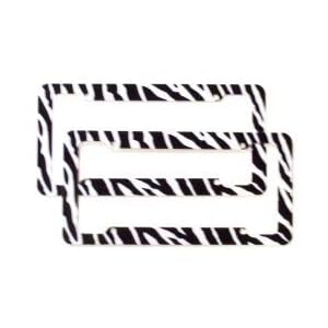 Zebra-License-Plate-Frames-Set-of-Two-Made-of-Plastic