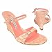 Luciano Padovan Pink Croco-embossed Leather Wedge Sandal Shoes