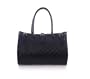 Exist Live Embossed Suqare Black PU Leather Handbag Purse Fashion Women's Box Satchel Tote Crossbody Zipper Closure
