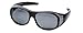 Calabria Polarized Fitover Sunglasses 7659 Wear-Over Eyewear with Case Large-Size (Gloss Black Frame & Grey Lens)