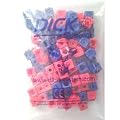 Steckw�rfel, 1,7 cm Kantenl�nge, 100 St�ck, 2-farbig - rot und blau