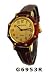 Tense Unisex Octagon Wood Stud Light Face Arabic Watch Leather Band G6953R ANLF