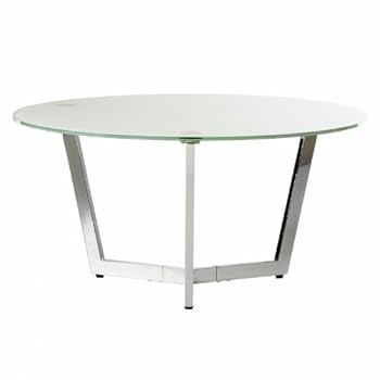 Table basse ronde en verre sablé 90 cm POP