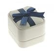 White Leatherette Earring Gift Box with Bow