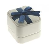 White Leatherette Earring Gift Box with Bow