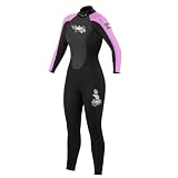 (UK 20 Pink) TWF Ladies Full Length Wetsuit. (RRP £60) TOP QUALITY 3mm Neoprene. Titanium lined. Wind proof Panels & YKK Zip.