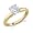 Diamond Solitaire CZ Ring, 14K Yellow Gold