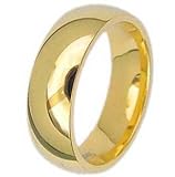 6MM High Polished Stainless Steel Gold Plated Wedding Band