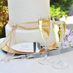 Cathy's Concepts 50th Wedding Anniversary Flutes & Cake Server Set