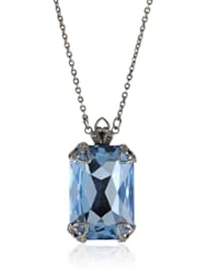 Sorrelli "Salt Water" Large Emerald Cut Crystal Pendant Necklace